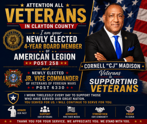 Cornell Madison Elected Jr. Vice Commander of VFW Post 6330